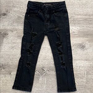 M Society Politically Incorrect Kids Black Distressed Jeans Size 4